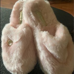 Michael Kors Pink Plush Slippers